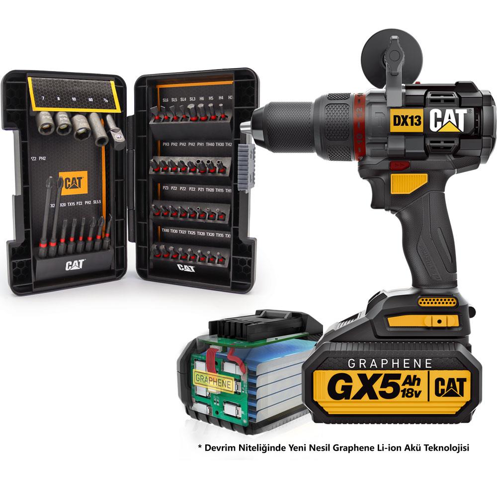 cat-dx13ba-18volt-5-0ah-graphene-li-ion-cift-akulu-komursuz-profesyonel-darbeli-matkap-45-prc-aksesuar-17004