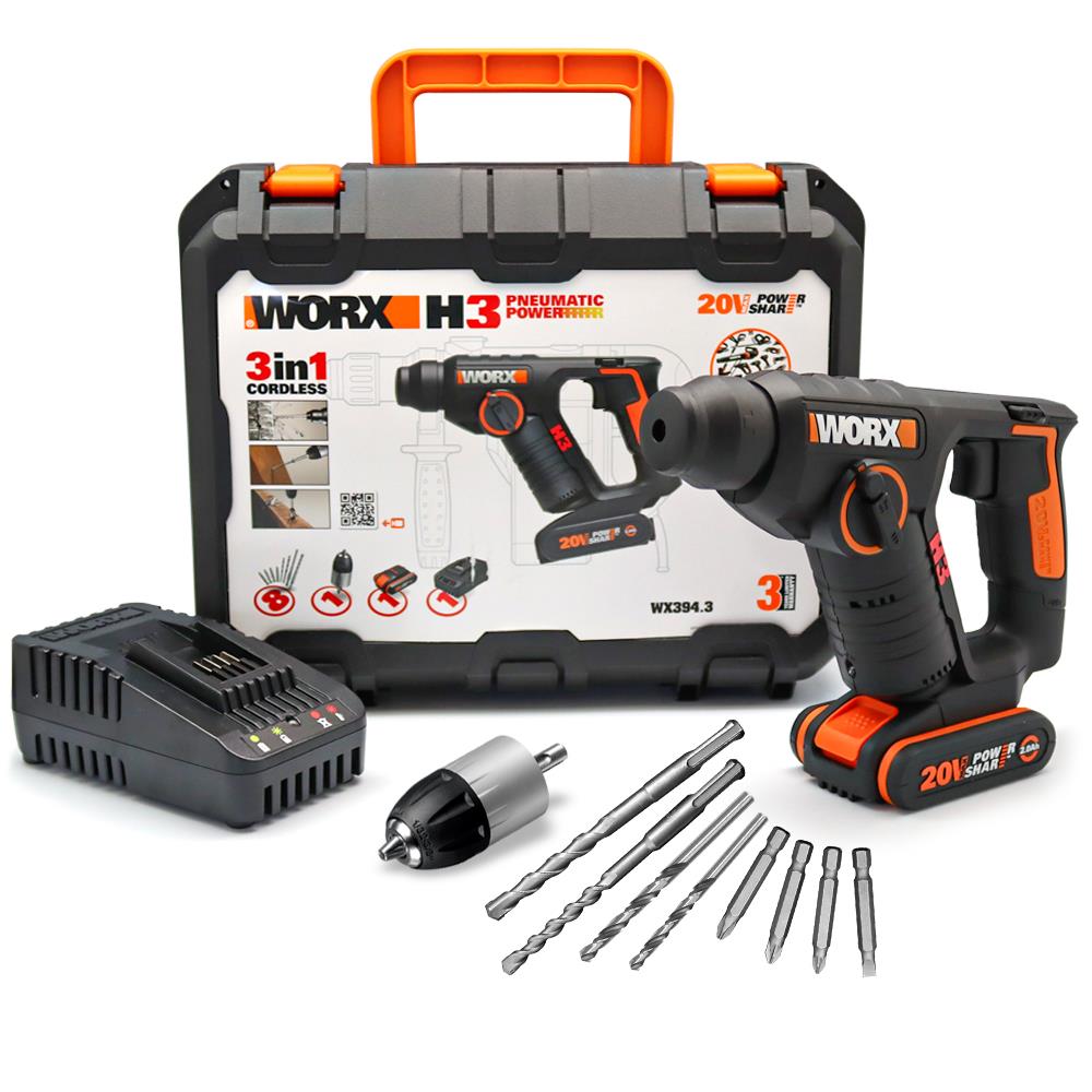 worx-wx394-3-20volt-2-0ah-li-ion-1-5j-profesyonel-sds-plus-pnomatik-sarjli-matkap-9-adet-uc-mandren-14113