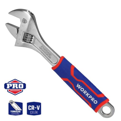 WORKPRO WP272013 300mm Cr-V Profesyonel Kurbağacık Anahtar