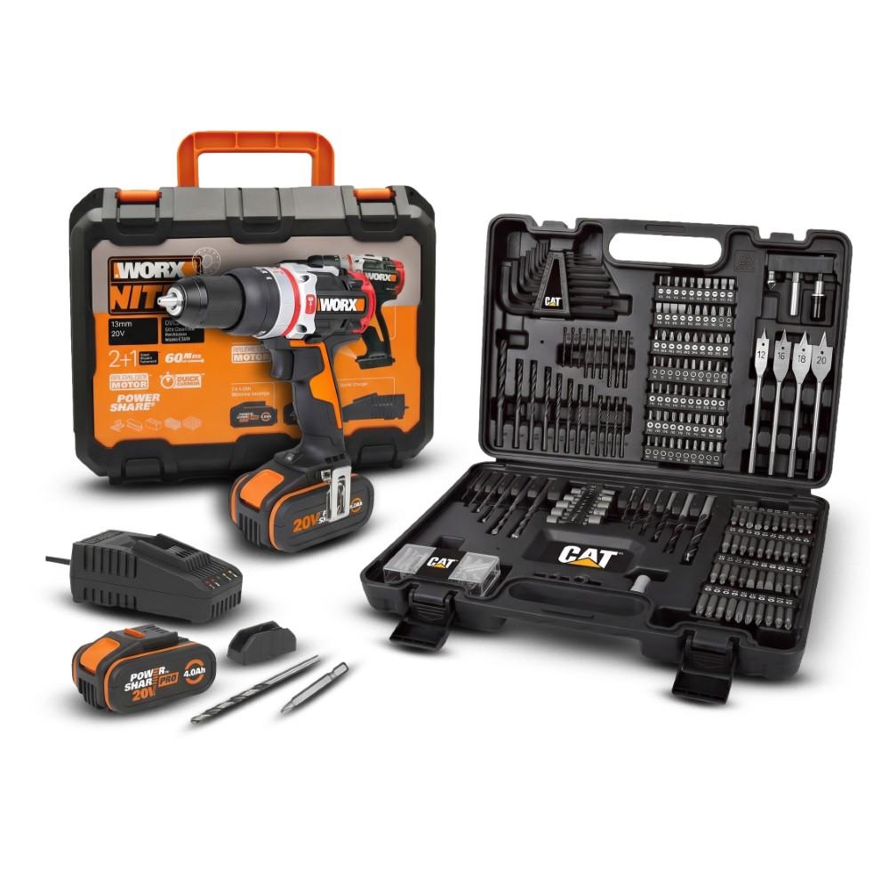 worx-wx354-4set-20volt-4-0ah-li-ion-cift-akulu-komursuz-profesyonel-sarjli-darbeli-matkap-da01903-201-parca-delme-vidalama-uc-seti-26773