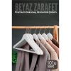 10'lu Lüks Beyaz Elbise Ceket Askısı - Ergonomik & Kaymaz Plastik Askı Seti -  Ahşap Görünümlü 722533