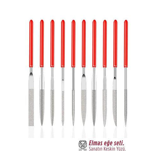 10'lu Profesyonel Elmas Eğe Seti | Hassas Metal Ahşap Cam İşleme Törpüsü 722921