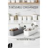 5 Bölmeli Mutfak Organizer Kutusu Gri & Beyaz 2’li Set  Baharat ve Gereç Düzenleyici  722441