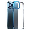 Baseus Glitter iPhone 13 Pro Kılıf Renkli Kenar Şeffaf Kılıf Mavi