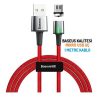 Baseus Zinc Magnetic Mikro Usb Kablo Şarj 100 Cm 2A Mikro Usb Başlık Red