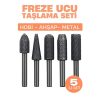 Freze Ucu Taşlama Seti Profesyonel Çelik Rotary Burr Seti  5'li Metal İşleme Uçları 722468