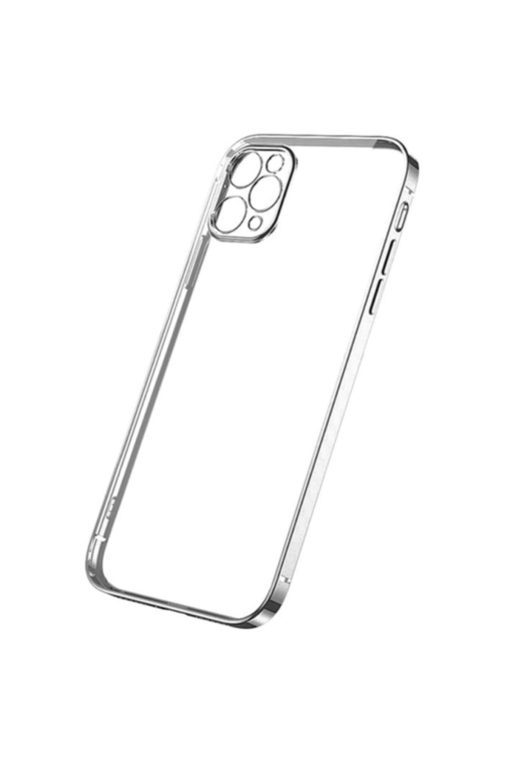 Iphone 12 Pro 6.1 Uyumlu Metal Görünümlü Darbeye Dayanıklı Silikon Kılıf