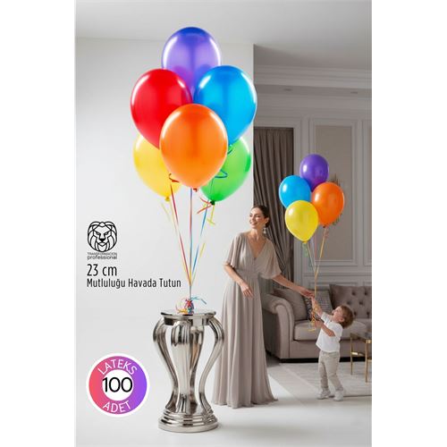 Premium Serisi 23 cm Mat Lateks Balon Seti – 100’lü Profesyonel Etkinlik Paketi
