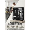 Profesyonel Barbekü Seti 20 Parça Çantalı Paslanmaz Çelik Mangal Maşa Spatula Fırça Şiş 723132
