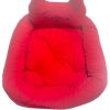 Süslüpati Kullanışlı Yıkanabilir Kumaş Silikon Elyaf Dolgulu Kedi Köpek Yatağı Kırmızı 52x56Cm