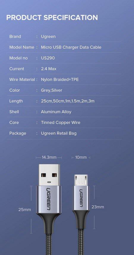 ugreen-3a-usb-to-type-c-kablo-100cm-9737