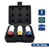 WORKPRO WP202591 17/19/21mm 3 Parça 1/2‘’ Cr-Mo Profesyonel Darbeli Derin Lokma Seti