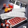 Zhltools Buz Kalıbı KARE İçecek Buz Kalıbı - Mutfak Buz Kalıbı Kolay Çıkarılır Buz Kalıbı 2 ADET