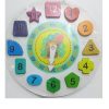 Zhltoys Ahşap Aslan Geometrik Saat Oyuncak Bultak Renkli Saat