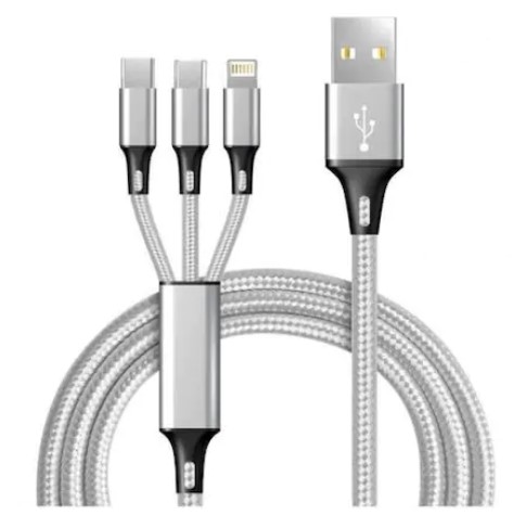 Concord 120 Cm 2.4A 3 in 1 Micro & Lighting & TYPE-C USB Kablo Concord C-323
