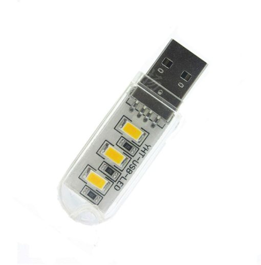 Oto4 3 ledli usb ışık beyaz renk yüksek aydınlarma gücü