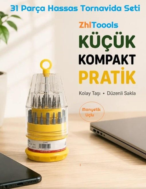 Zhltools 31 Parça Hassas Tornavida Seti