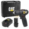 CAT DX1140 12Volt/2.0Ah Li-ion Çift Akülü Kömürsüz Profesyonel Şarjlı Darbesiz Matkap