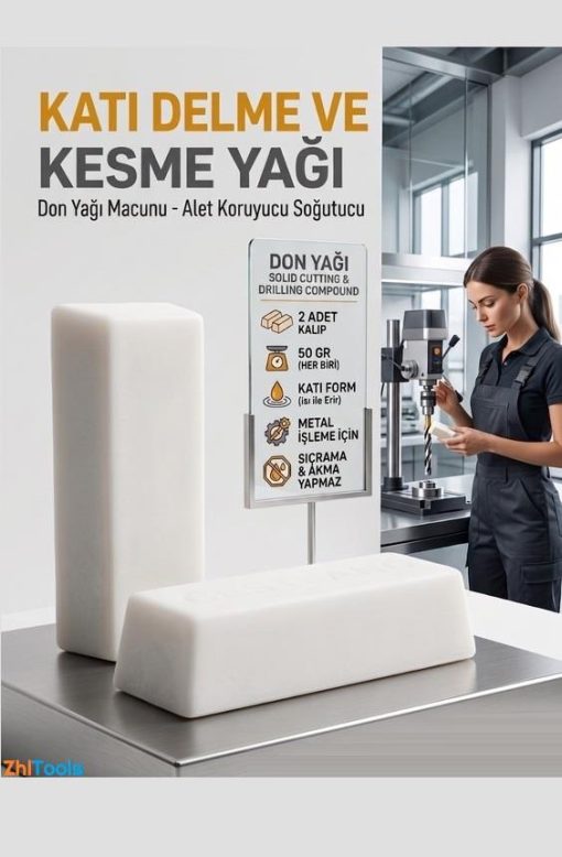 Zhltools Katı Don Yağı 2x50gr Matkap Ucu Soğutucu ve Kılavuz Diş Açma Macunu